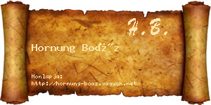 Hornung Boáz névjegykártya